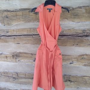 Lauren Ralph Lauren Orange Wrap Midi Dress Size 10